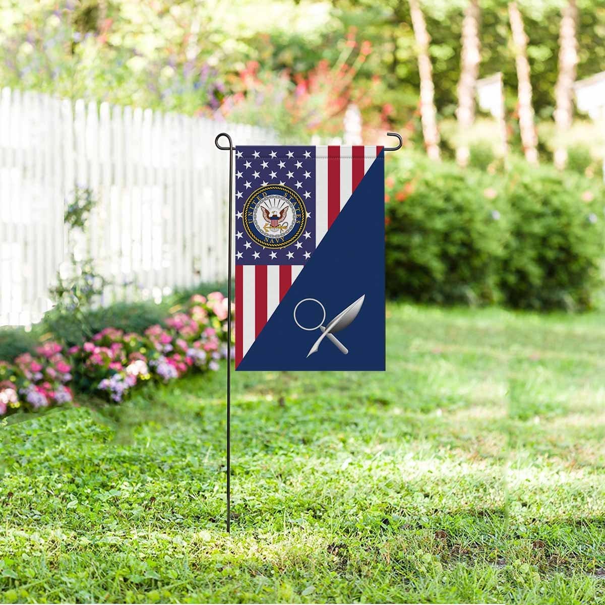 US Navy Intelligence Specialist Navy IS Garden Flag/Yard Flag 12 inches x 18 inches Twin-Side Printing-GDFlag-Navy-Rate-Veterans Nation