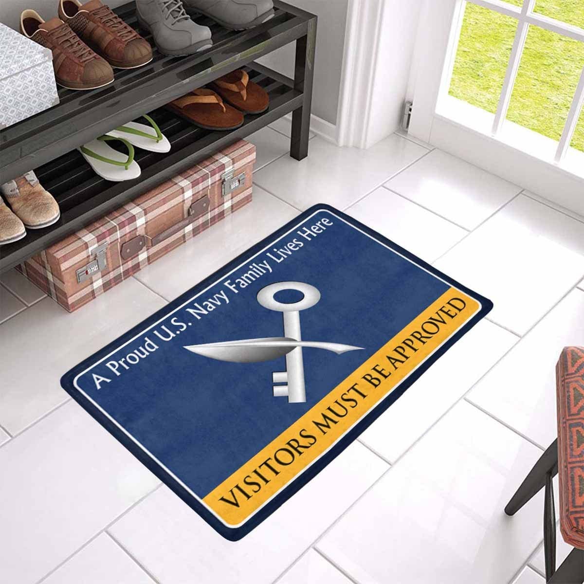 Navy Ship's Serviceman Navy SH Family Doormat - Visitors must be approved (23,6 inches x 15,7 inches)-Doormat-Navy-Rate-Veterans Nation