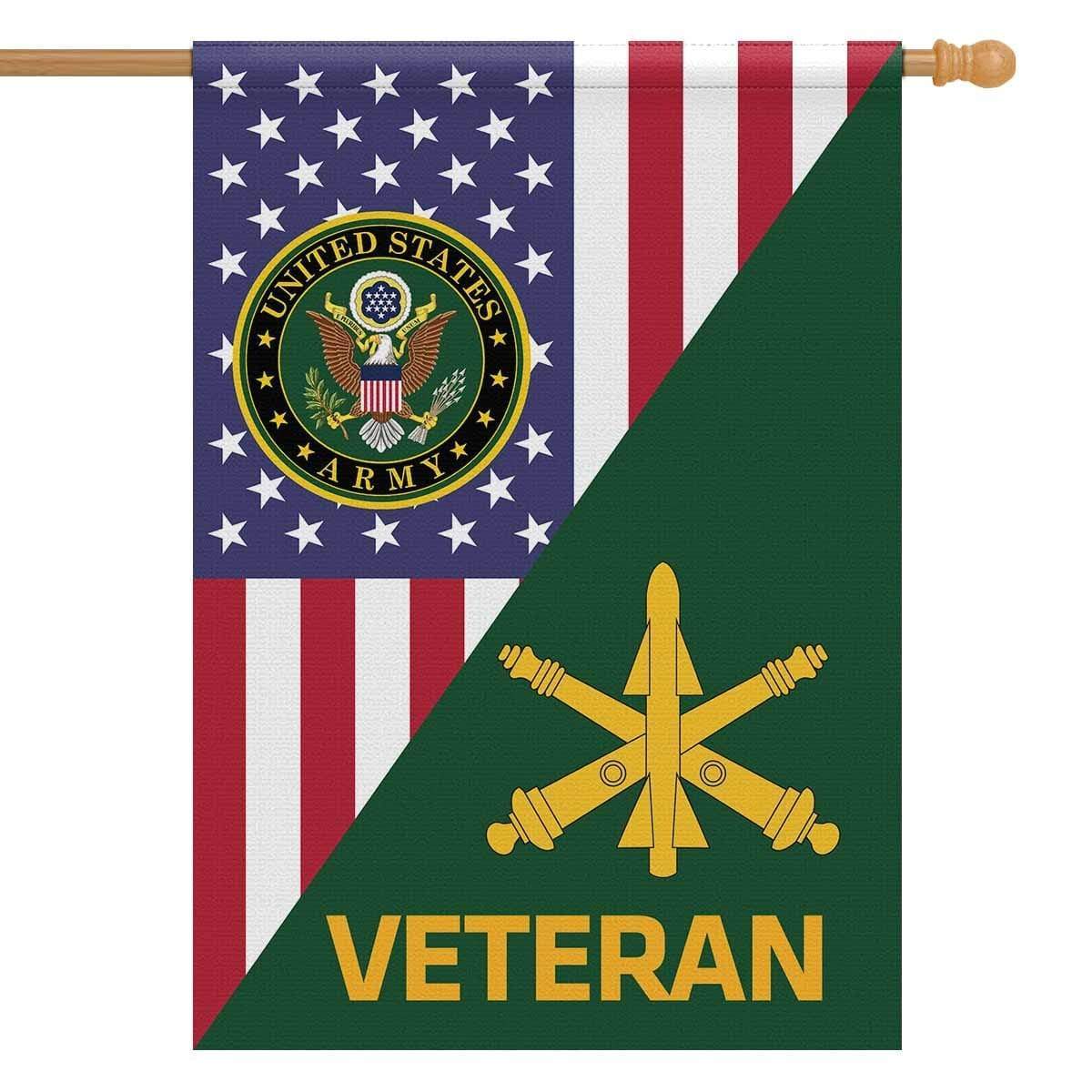 US Army Veteran Insignia With America Flag House Flag 28 Inch x 40 Inch Twin-Side Printing-HouseFlag-Army-Veterans Nation