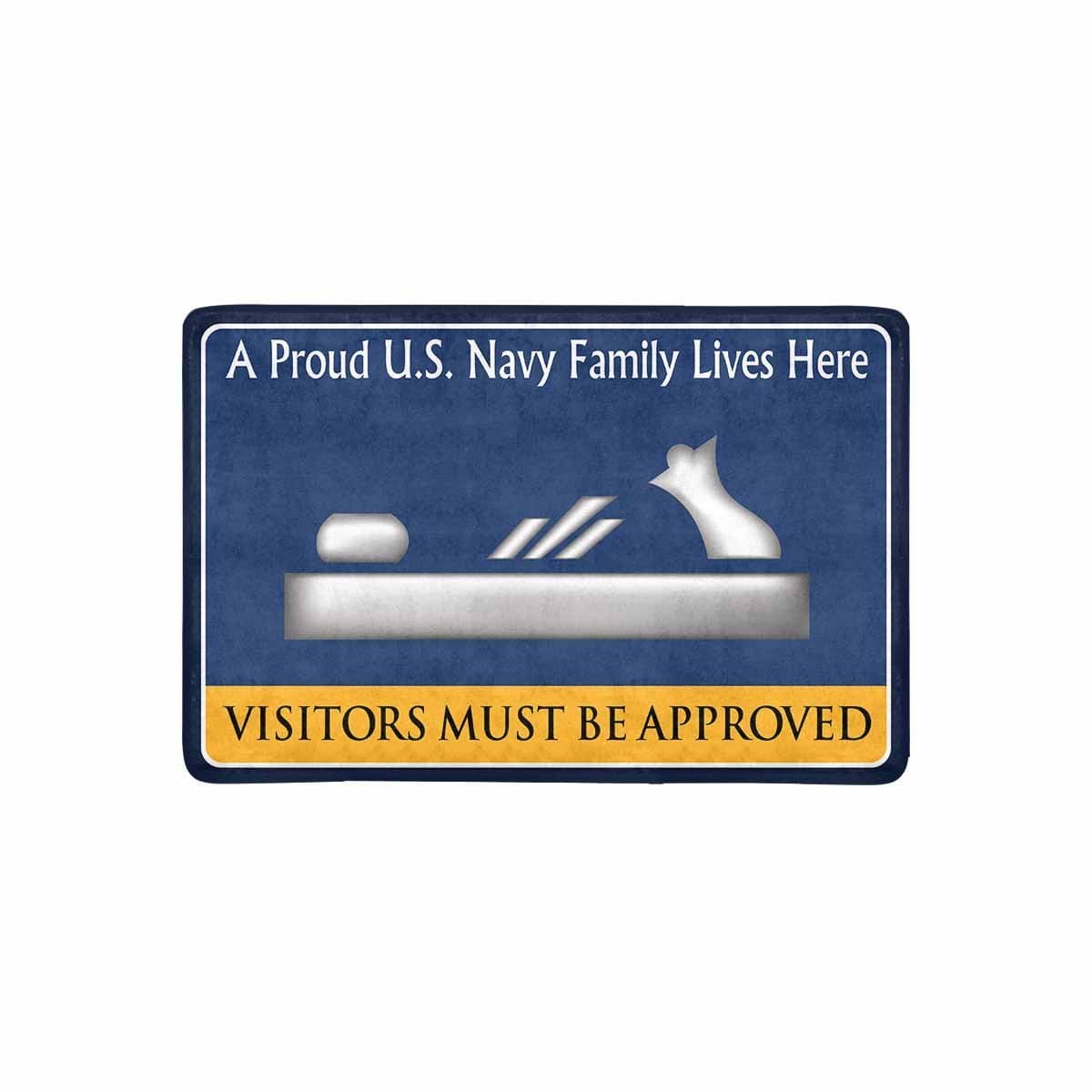 Navy Patternmaker Navy PM Family Doormat - Visitors must be approved (23,6 inches x 15,7 inches)-Doormat-Navy-Rate-Veterans Nation