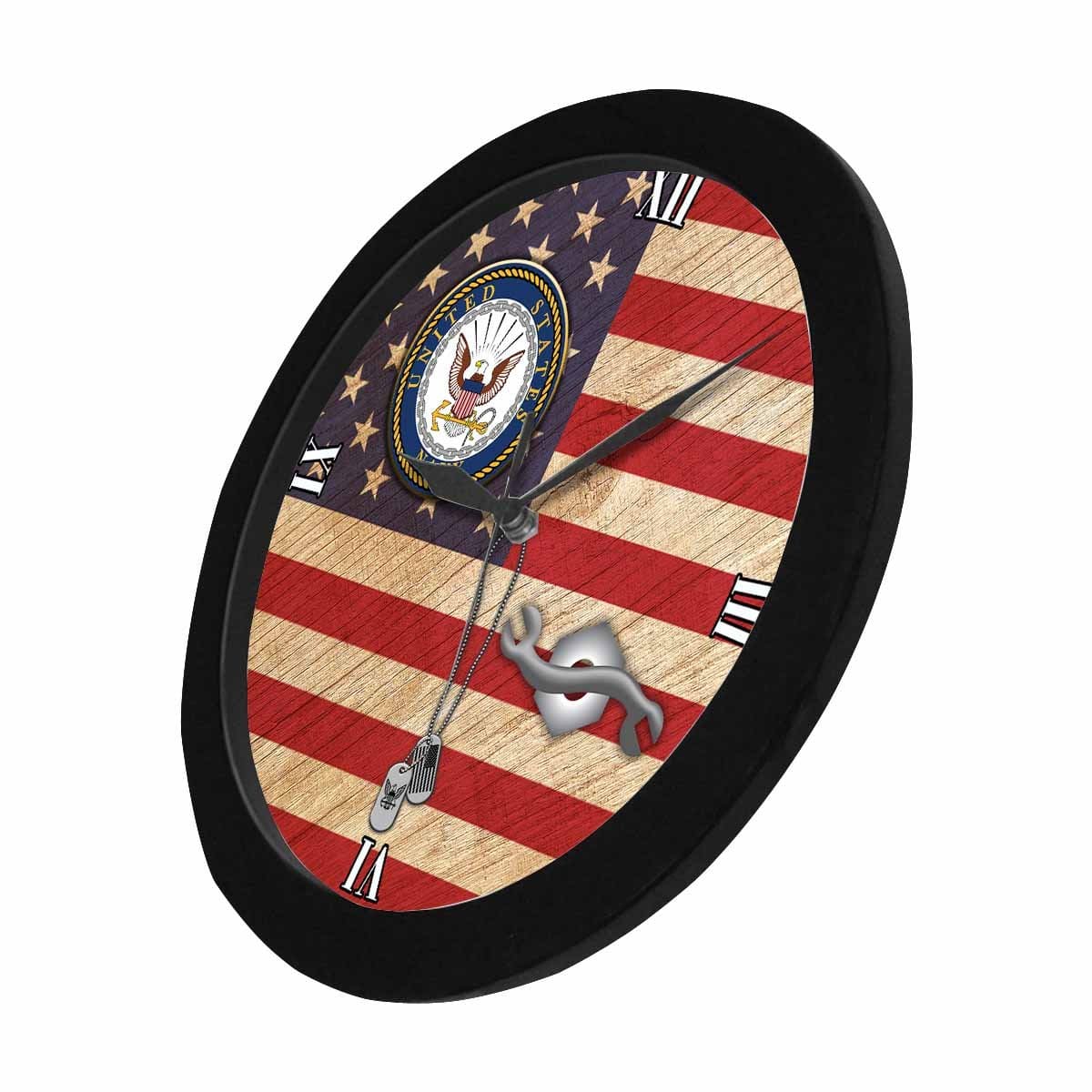 US Navy Construction Mechanic Navy CM Wall Clock-WallClocks-Navy-Rate-Veterans Nation