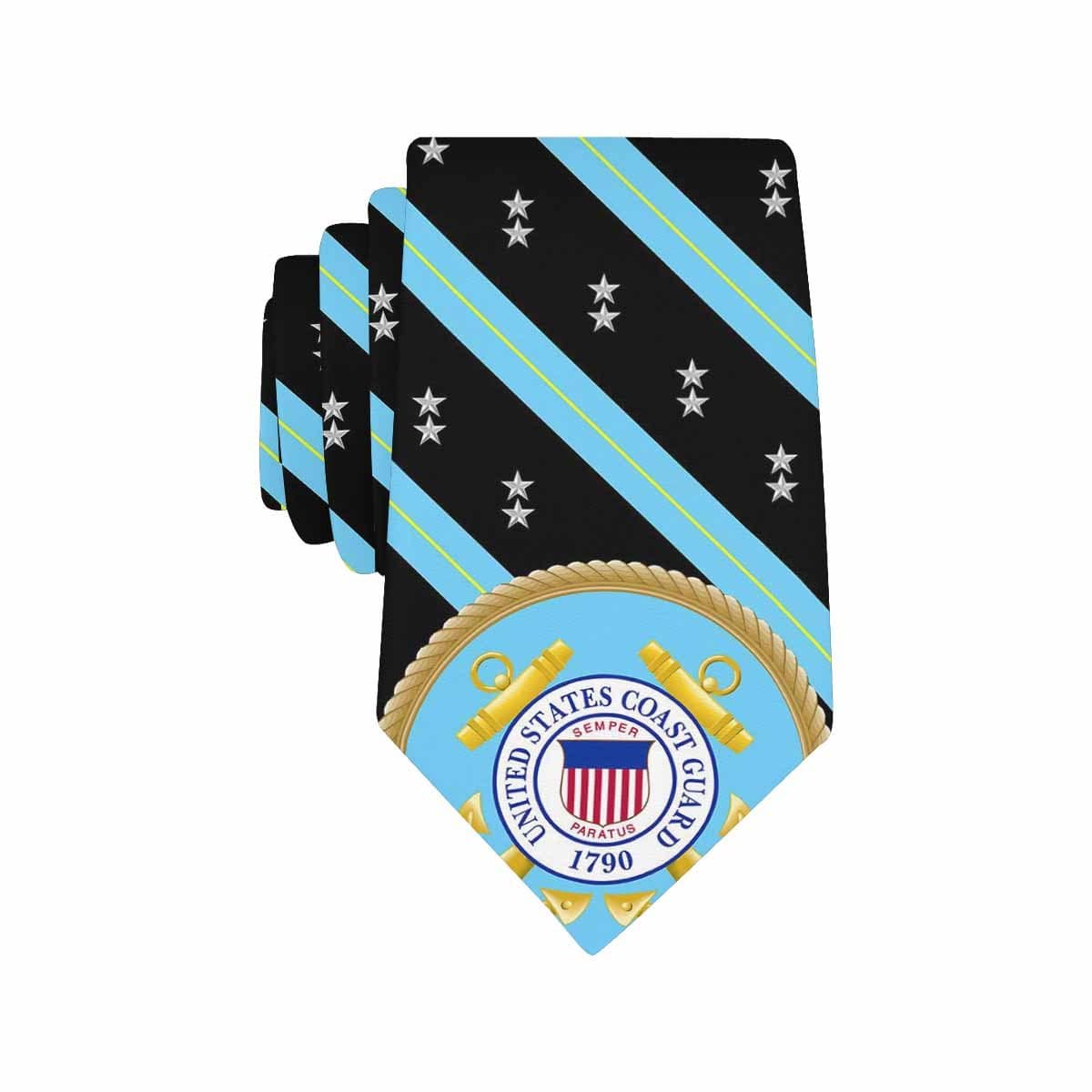 US COast Guard O-8 Officer Classic Necktie (Two Sides)-Necktie-USCG-Officer-Veterans Nation