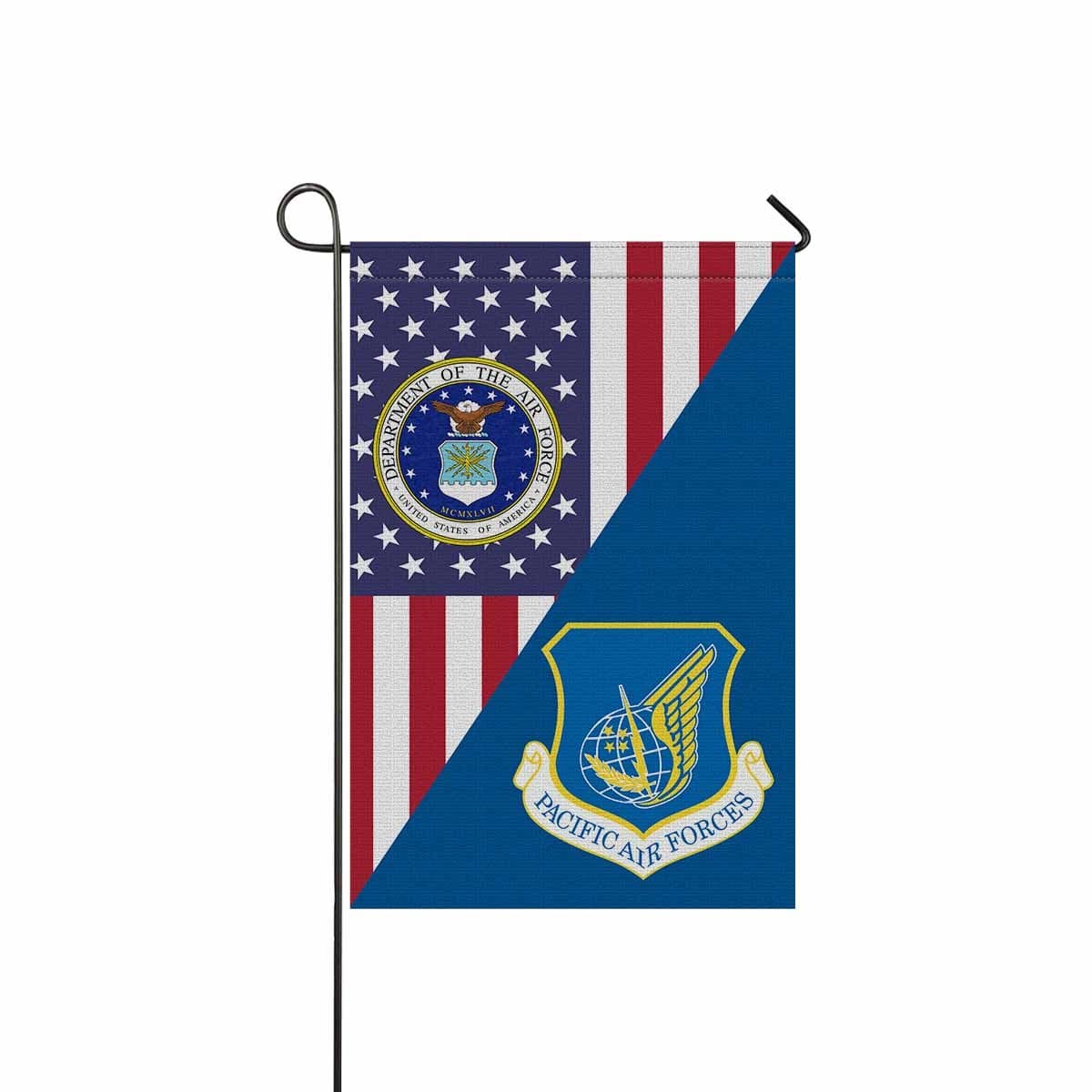 US Air Force Pacific Air Forces Garden Flag/Yard Flag 12 inches x 18 inches Twin-Side Printing-GDFlag-USAF-Shield-Veterans Nation