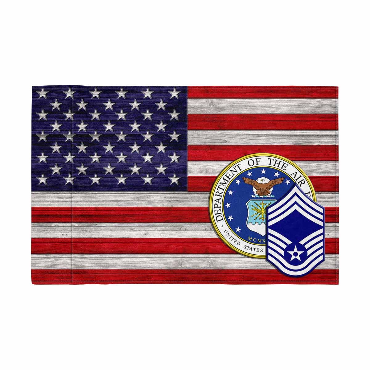 US Air Force E-9 CMSgt Motorcycle Flag 9" x 6" Twin-Side Printing D02-MotorcycleFlag-USAF-Veterans Nation