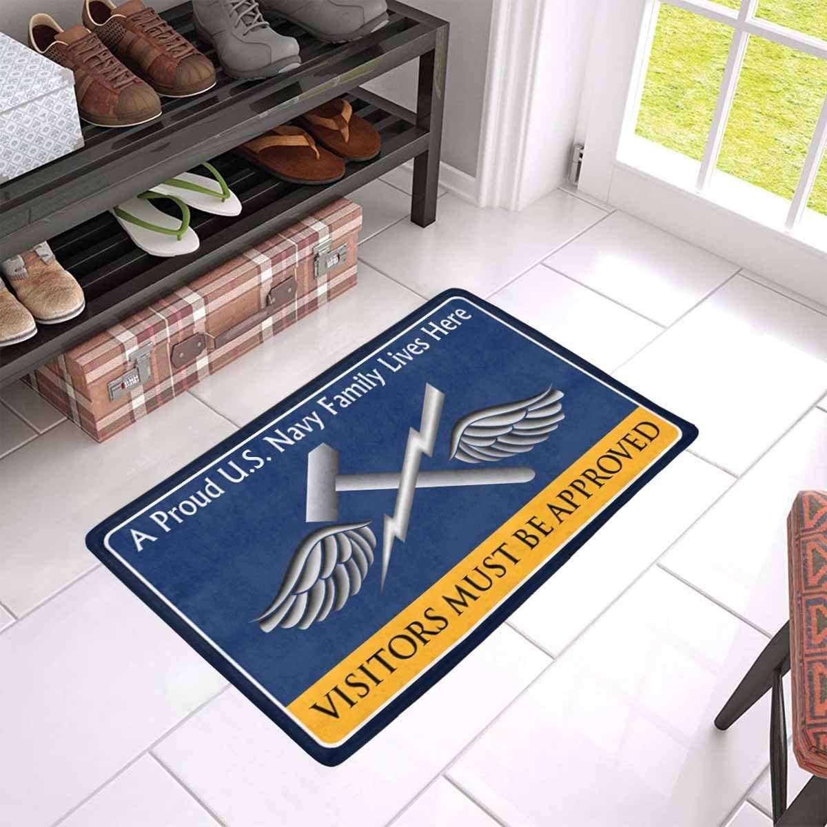 Navy Aviation Support Equipment Tech Navy AS Family Doormat - Visitors must be approved (23,6 inches x 15,7 inches)-Doormat-Navy-Rate-Veterans Nation