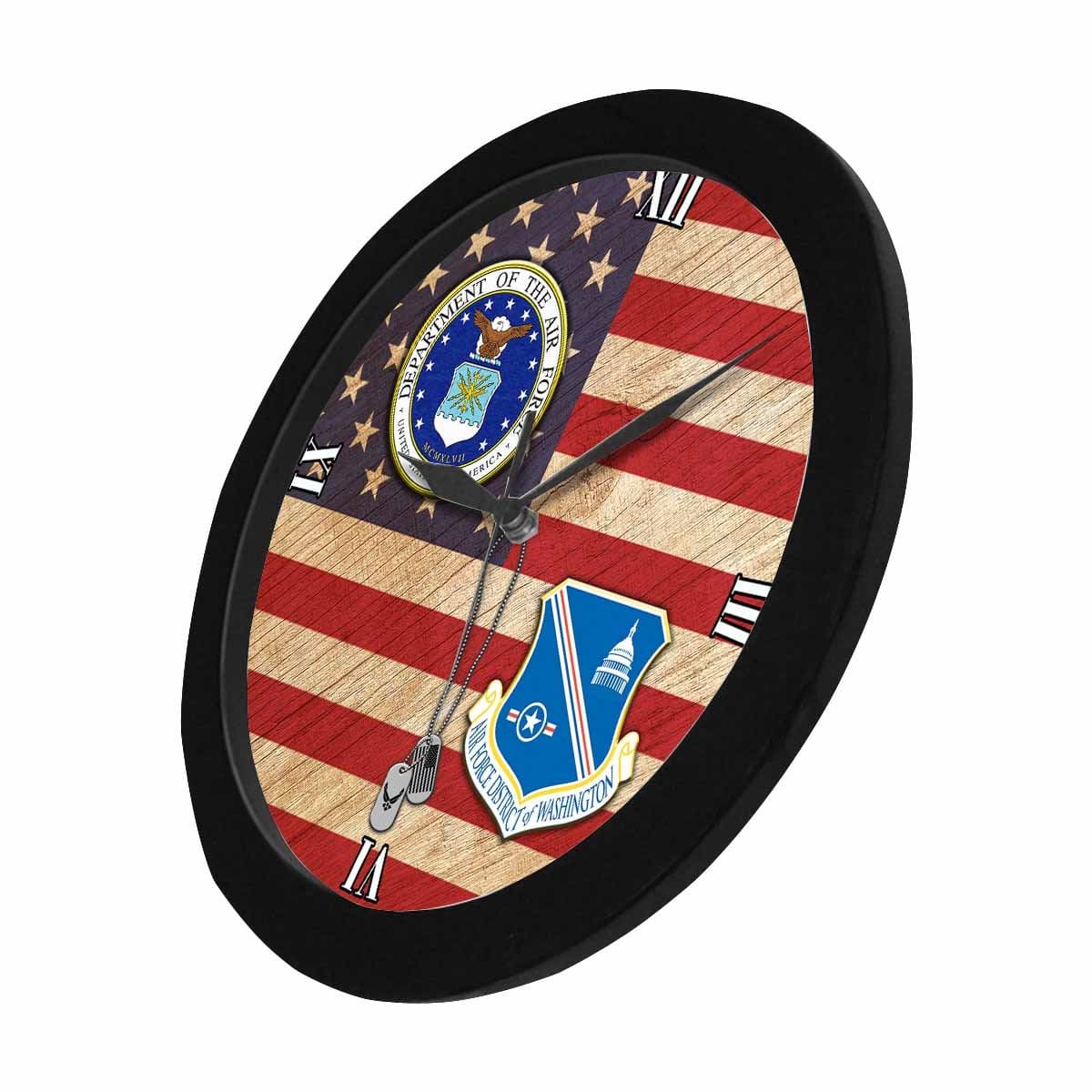 US Air Force District of Washington Wall Clock-WallClocks-USAF-Shield-Veterans Nation