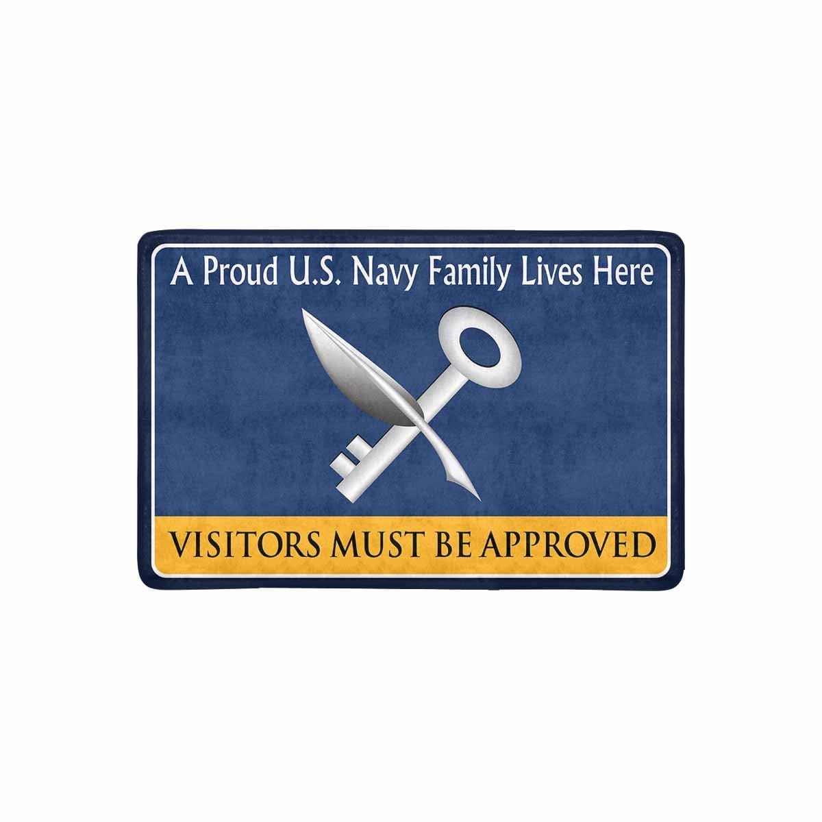 Navy Ship's Serviceman Navy SH Family Doormat - Visitors must be approved (23,6 inches x 15,7 inches)-Doormat-Navy-Rate-Veterans Nation