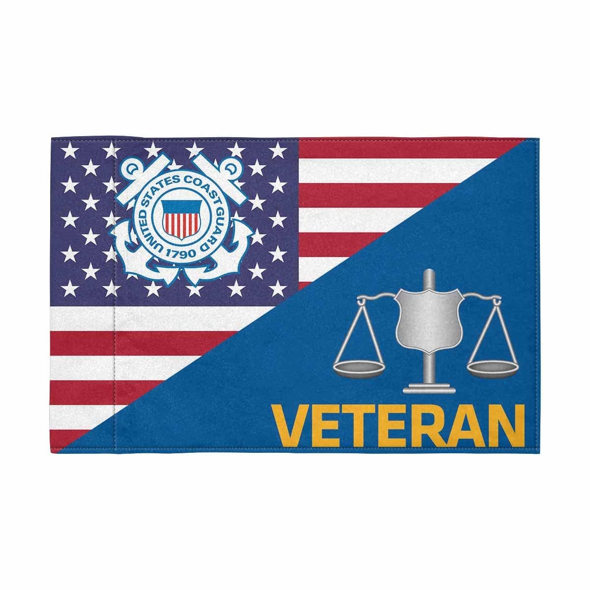 USCG IV Veteran Motorcycle Flag 9" x 6" Twin-Side Printing D01-MotorcycleFlag-USCG-Veterans Nation