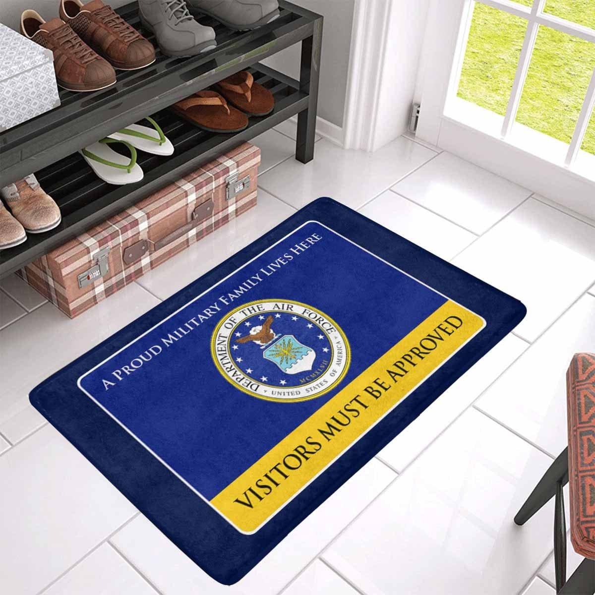 Proud Military Family Air Force Doormat - Visitors must be approved-Doormat-USAF-Logo-Veterans Nation