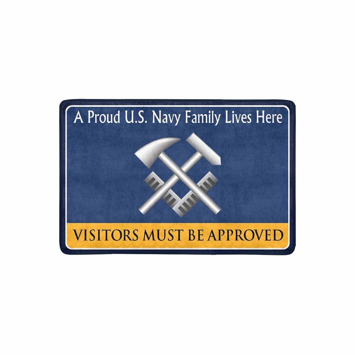 Navy Hull Maintenance Technician Navy HT Family Doormat - Visitors must be approved (23,6 inches x 15,7 inches)-Doormat-Navy-Rate-Veterans Nation