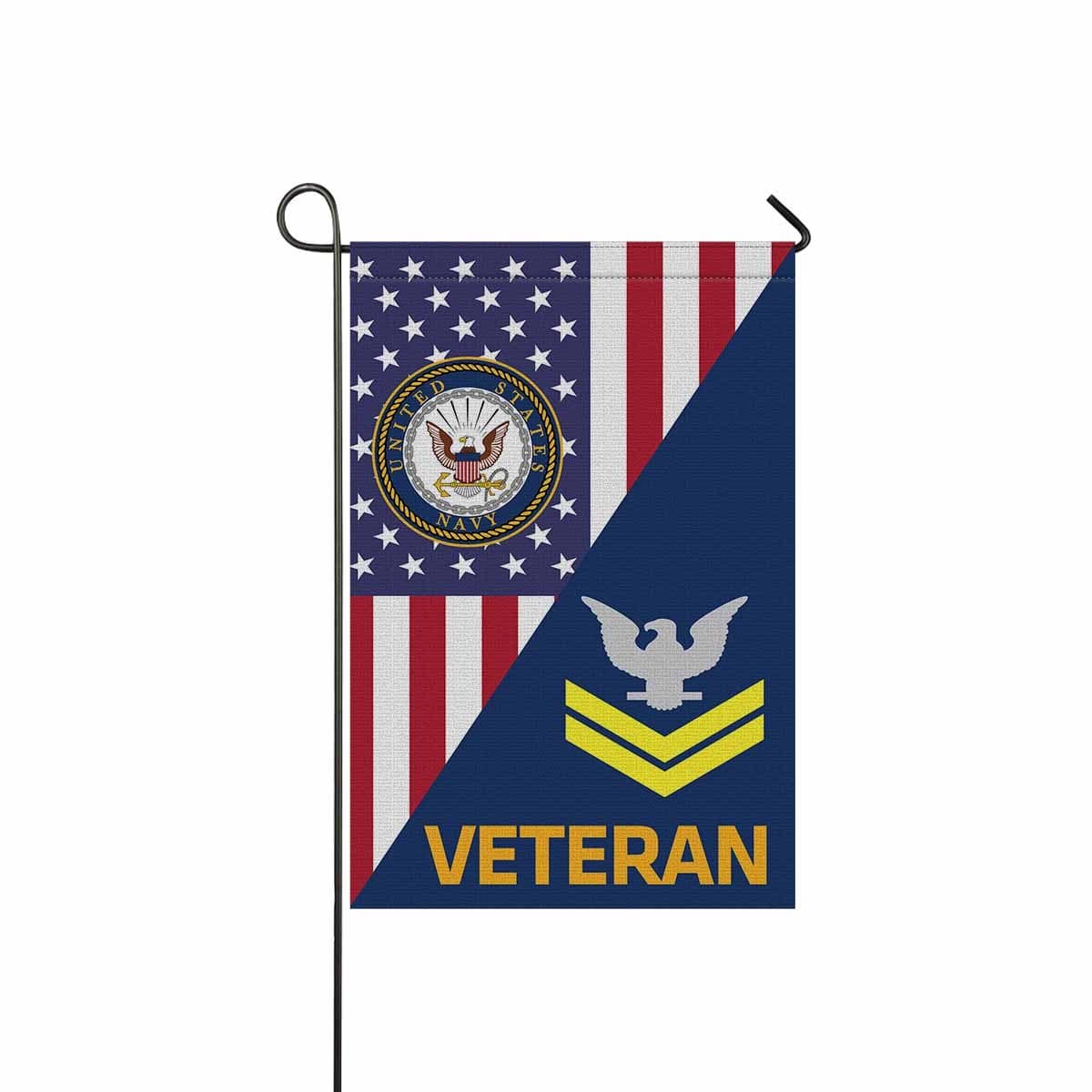 US Navy E-5 Petty Officer Second Class E5 PO2 Gold Stripe Collar Device Veteran Garden Flag/Yard Flag 12 inches x 18 inches Twin-Side Printing-GDFlag-Navy-Collar-Veterans Nation