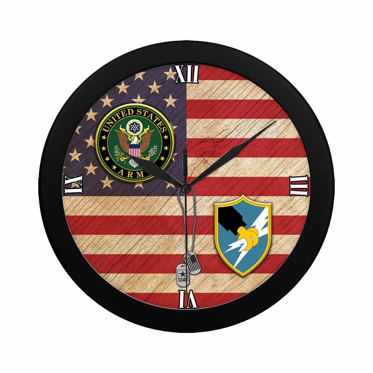 US Army Security Agency Black Wall Clock-WallClocks-Army-Branch-Veterans Nation