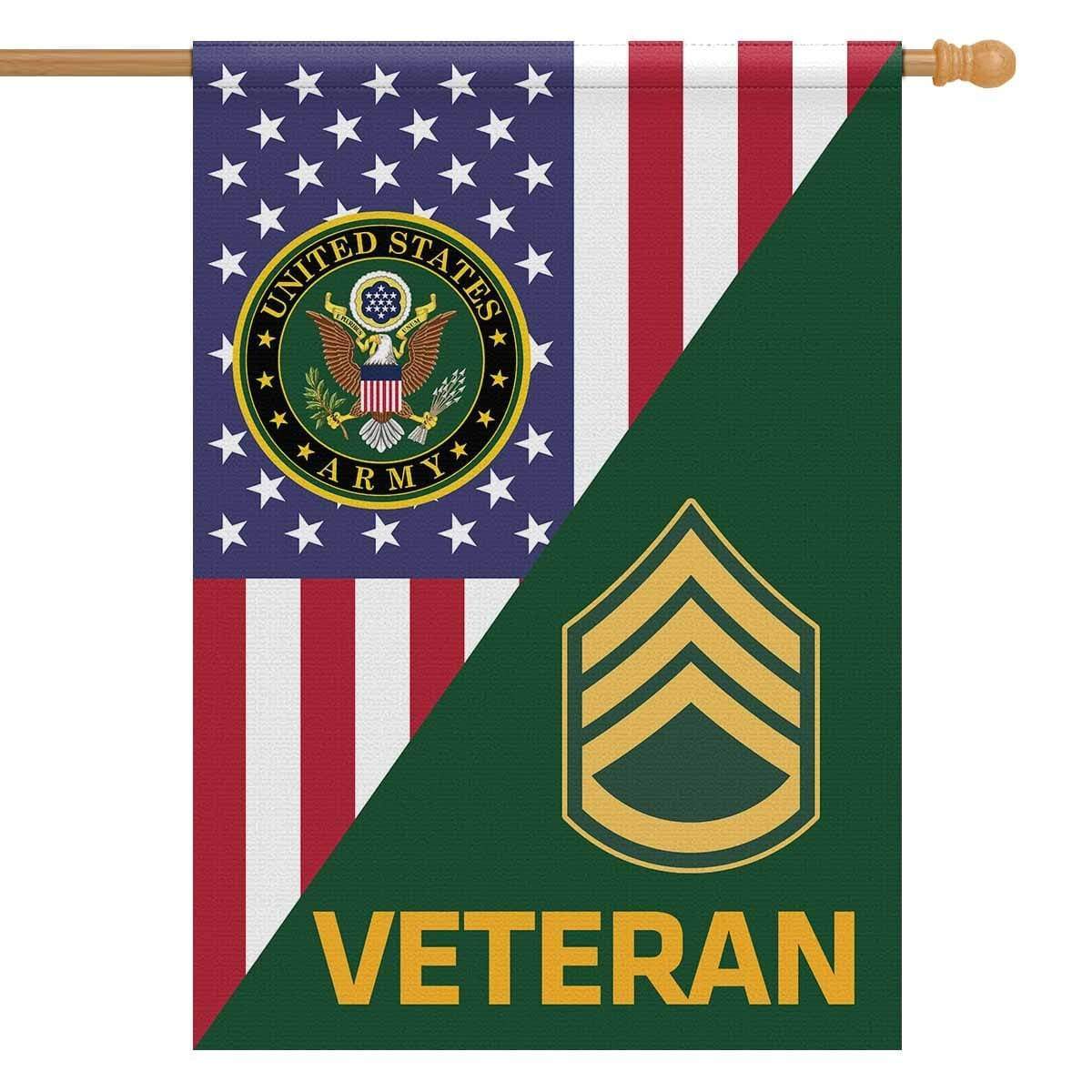 US Army Veteran Insignia With America Flag House Flag 28 Inch x 40 Inch Twin-Side Printing-HouseFlag-Army-Veterans Nation