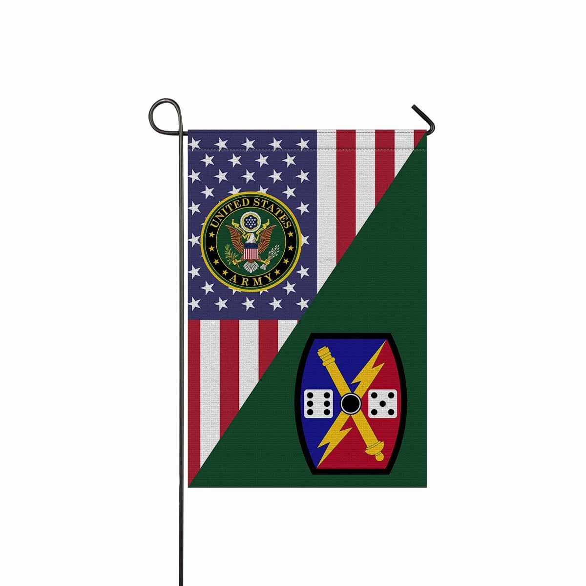 US ARMY 65 FIRES BRIGADE Garden Flag/Yard Flag 12 inches x 18 inches Twin-Side Printing-GDFlag-Army-CSIB-Veterans Nation