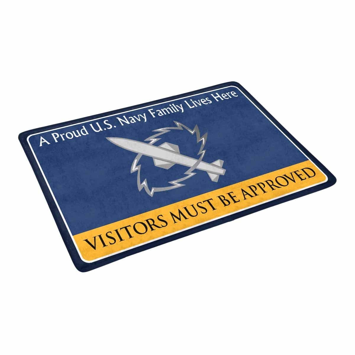 Navy Missile Technician Navy MT Family Doormat - Visitors must be approved (23,6 inches x 15,7 inches)-Doormat-Navy-Rate-Veterans Nation