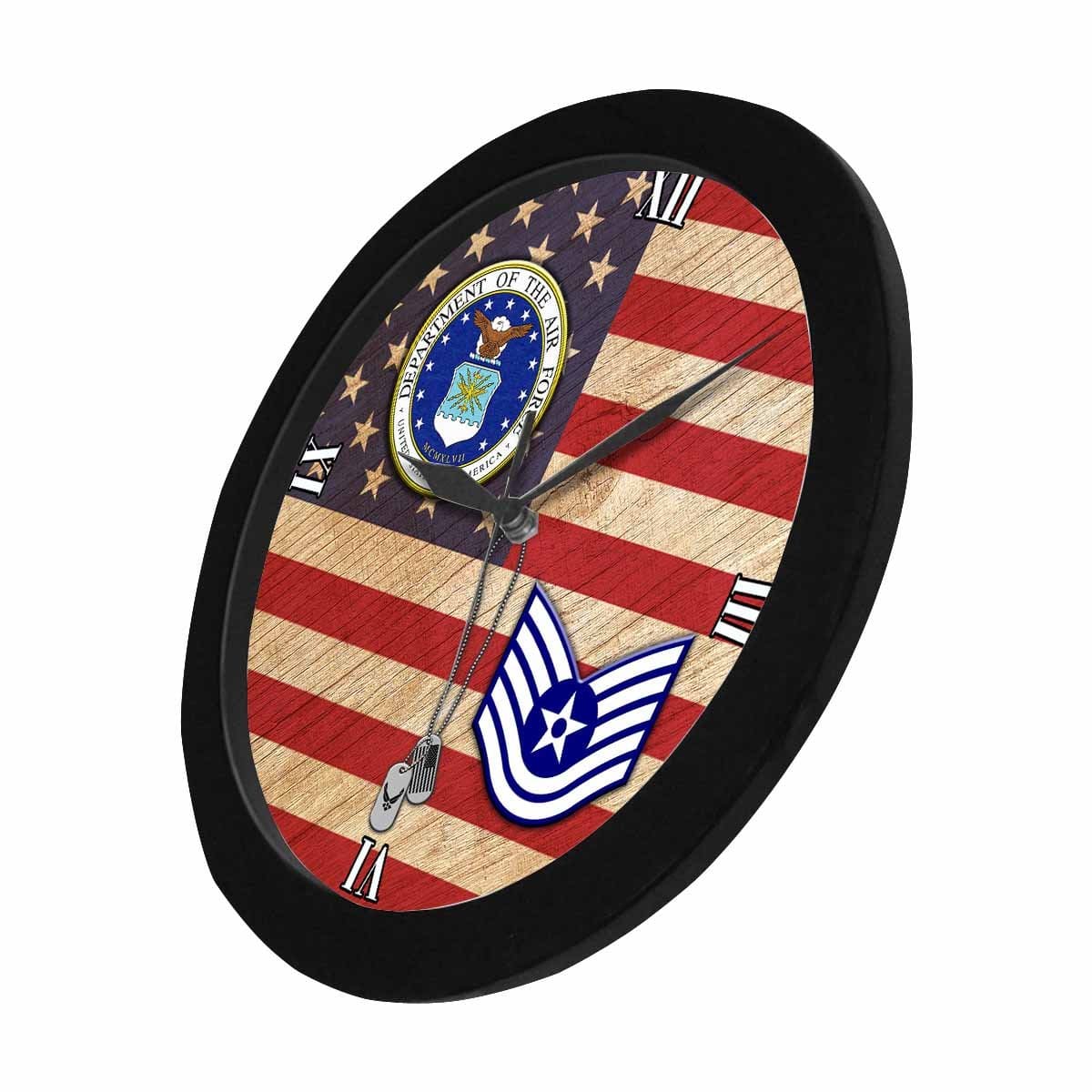 US Air Force E-6 Technical Sergeant TSgt E6 Wall Clock-WallClocks-USAF-Ranks-Veterans Nation