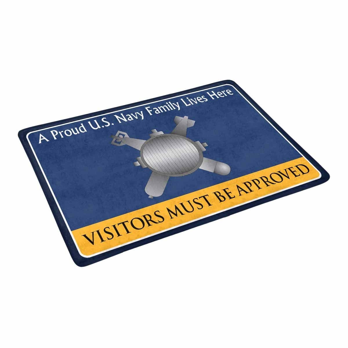 Navy Explosive Ordnance Disposal Navy EOD Family Doormat - Visitors must be approved (23,6 inches x 15,7 inches)-Doormat-Navy-Rate-Veterans Nation