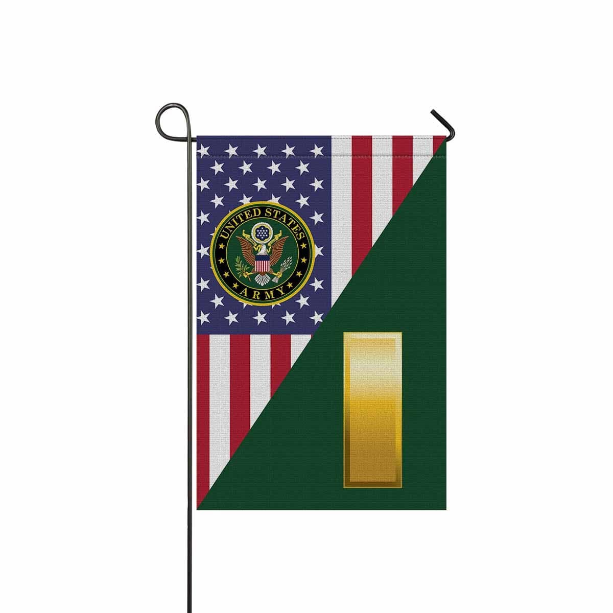 US Army O-1 Second Lieutenant O1 2LT Commissioned Officer Garden Flag/Yard Flag 12 Inch x 18 Inch Twin-Side Printing-GDFlag-Army-Ranks-Veterans Nation