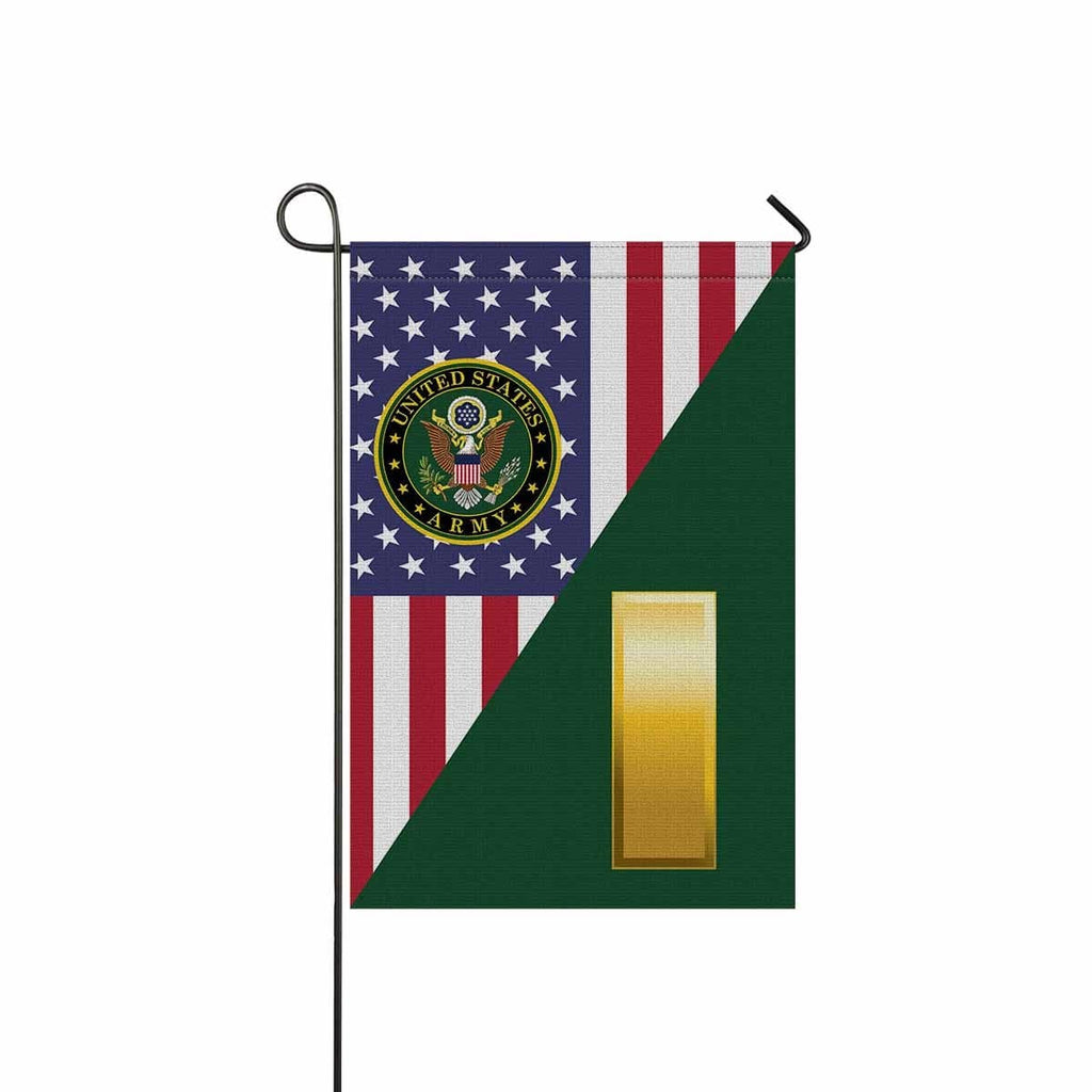 US Army O-1 Second Lieutenant O1 2LT Commissioned Officer Garden Flag/Yard Flag 12 Inch x 18 Inch Twin-Side Printing-GDFlag-Army-Ranks-Veterans Nation