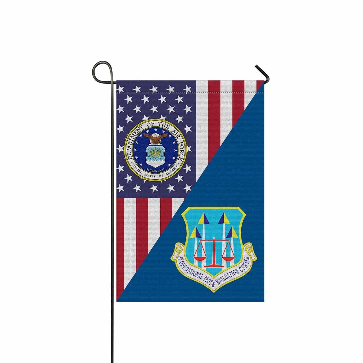 US Air Force Operational Test and Evaluation Center Garden Flag/Yard Flag 12 inches x 18 inches Twin-Side Printing-GDFlag-USAF-Shield-Veterans Nation