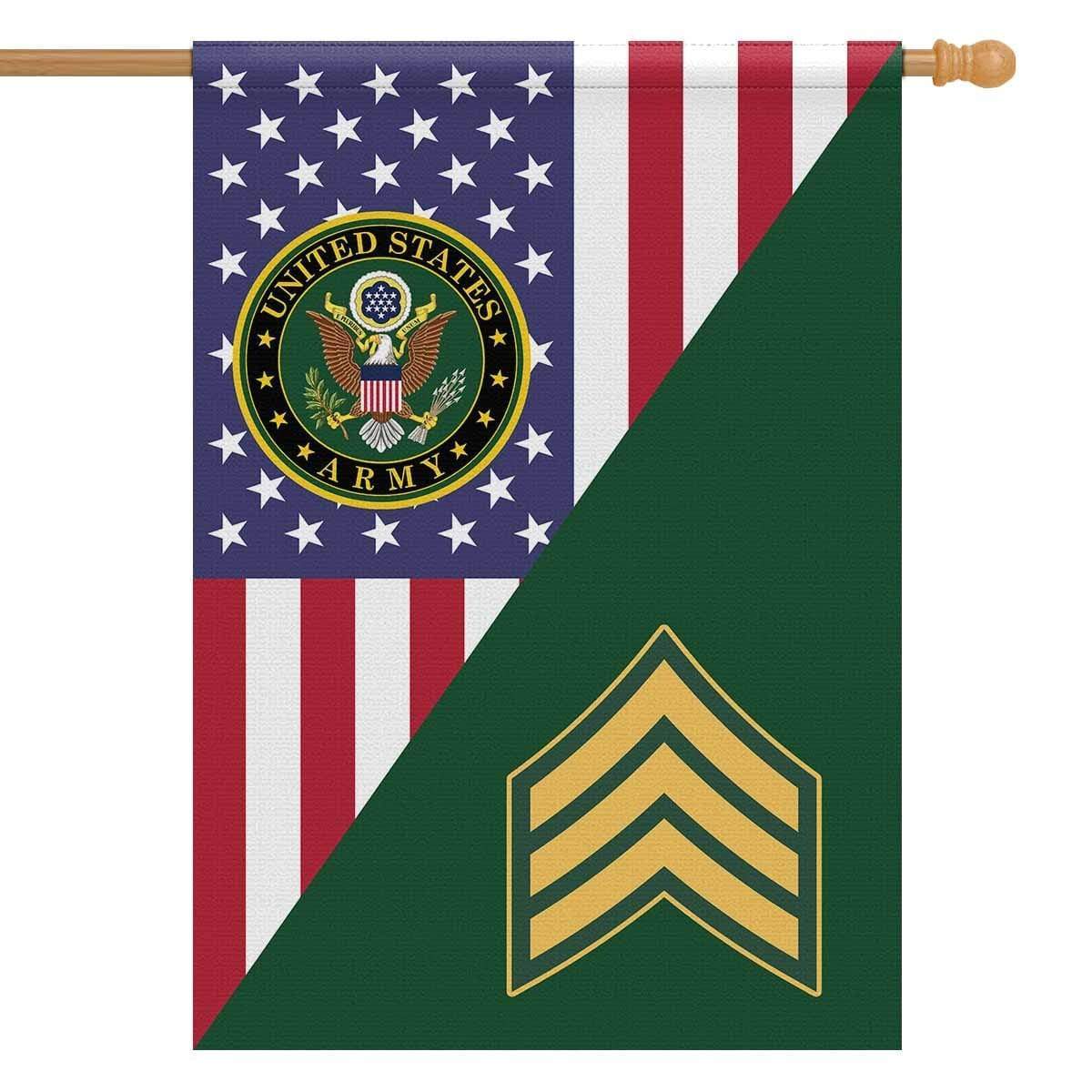 US Army Insignia With America Flag House Flag 28 Inch x 40 Inch Twin-Side Printing-HouseFlag-Army-Veterans Nation