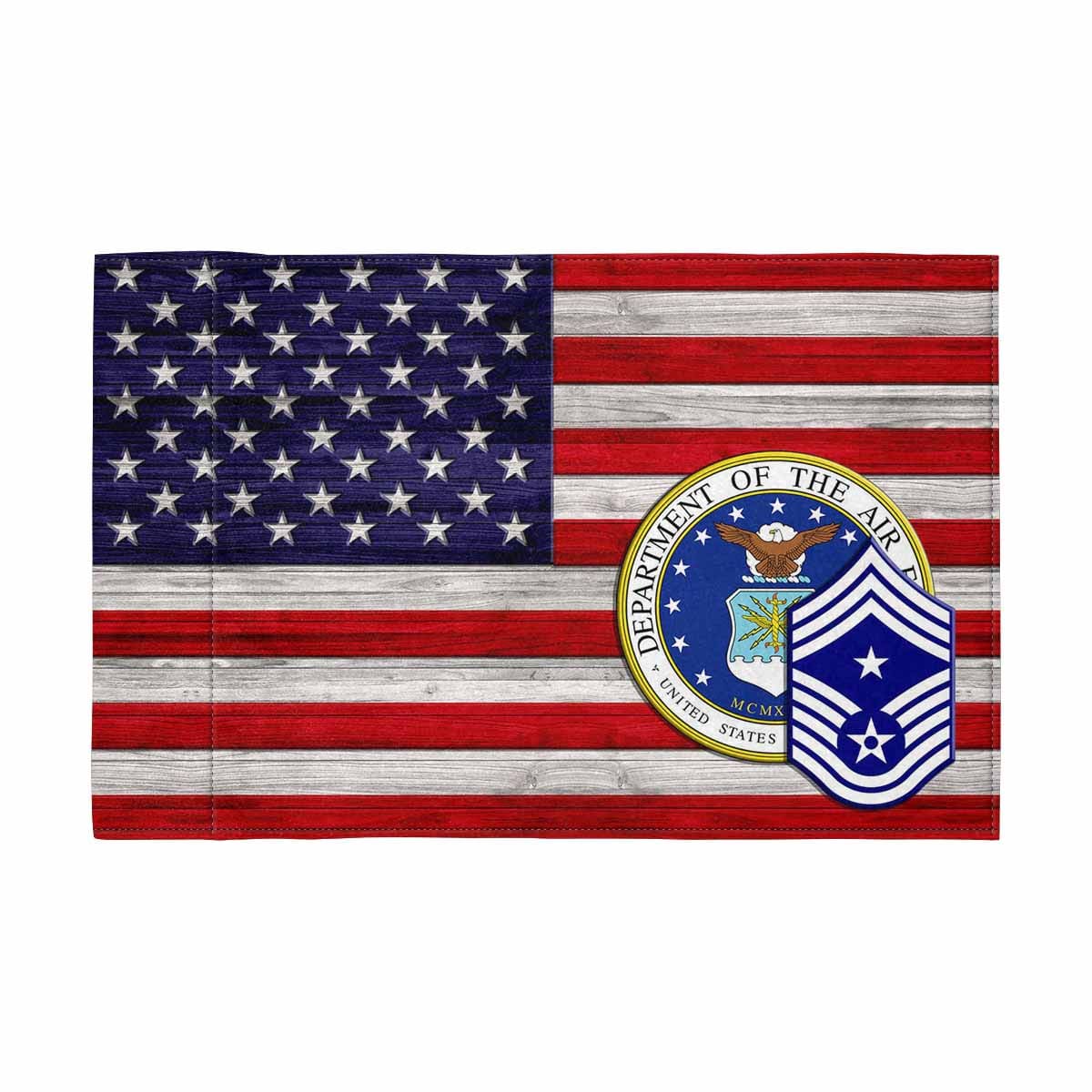 US Air Force E-9 CCM Motorcycle Flag 9" x 6" Twin-Side Printing D02-MotorcycleFlag-USAF-Veterans Nation