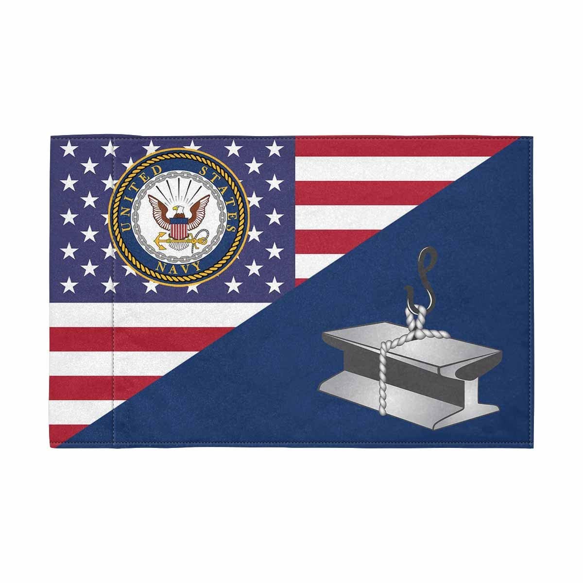 US Navy Steelworker Navy SW Motorcycle Flag 9" x 6" Twin-Side Printing D01-MotorcycleFlag-Navy-Veterans Nation