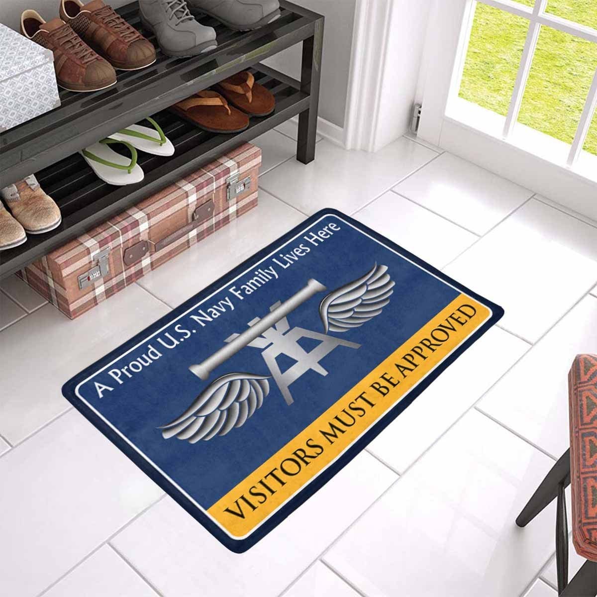 Navy Aviation Fire Control Tech Navy AQ Family Doormat - Visitors must be approved (23,6 inches x 15,7 inches)-Doormat-Navy-Rate-Veterans Nation