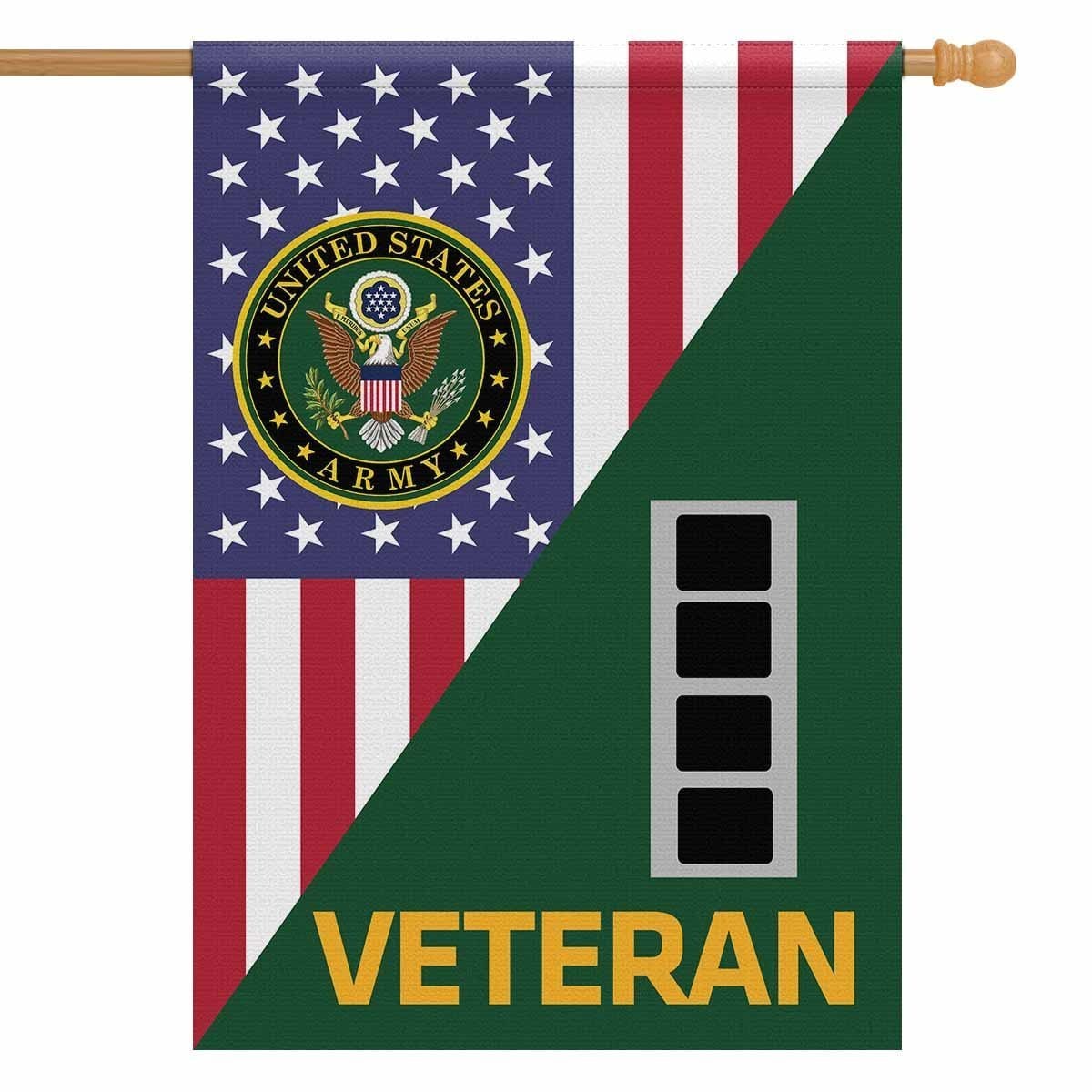 US Army Veteran Insignia With America Flag House Flag 28 Inch x 40 Inch Twin-Side Printing-HouseFlag-Army-Veterans Nation