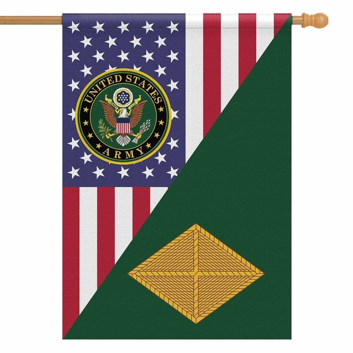 US Army Insignia With America Flag House Flag 28 Inch x 40 Inch Twin-Side Printing-HouseFlag-Army-Veterans Nation