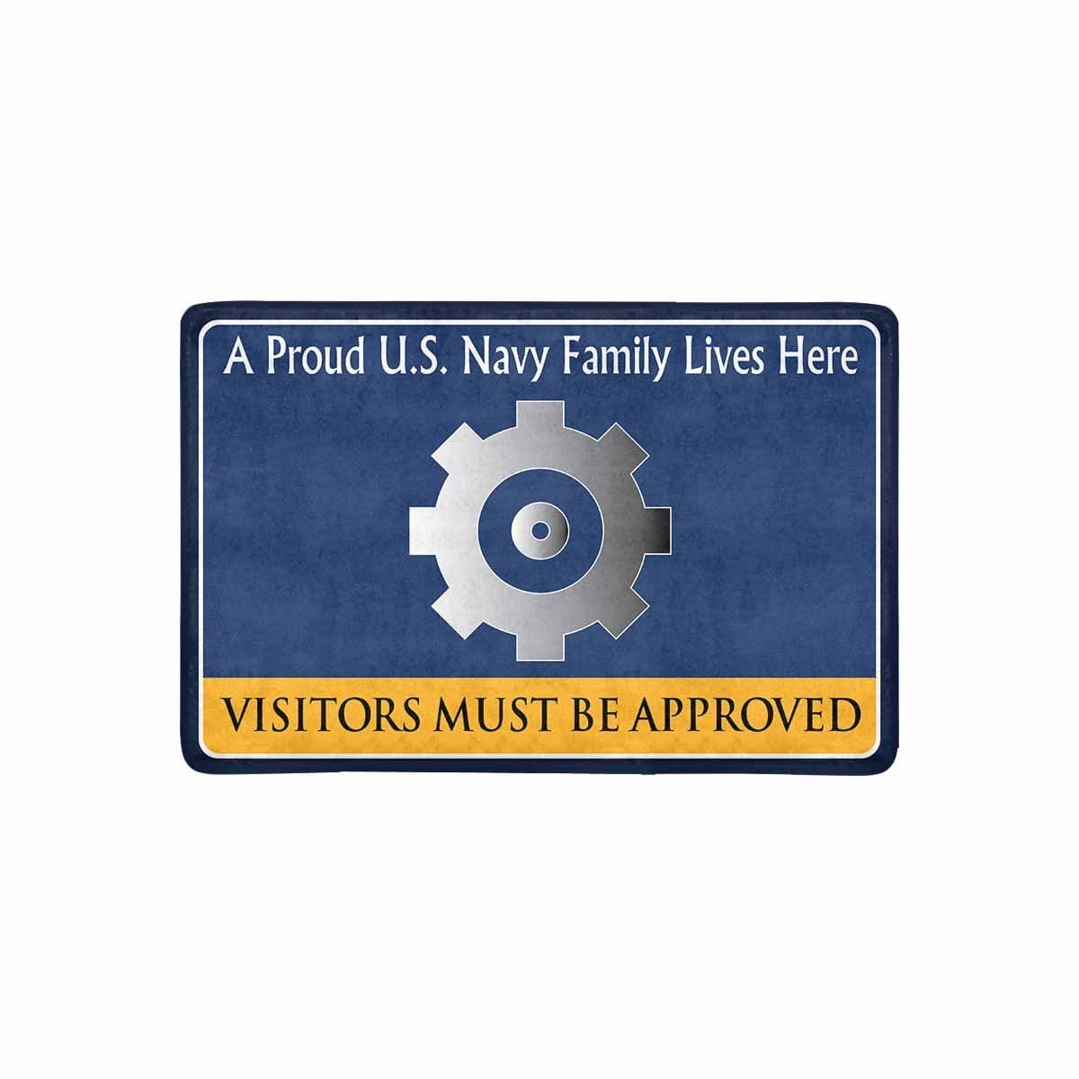 U.S Navy Engineman Navy EN Family Doormat - Visitors must be approved (23,6 inches x 15,7 inches)-Doormat-Navy-Rate-Veterans Nation