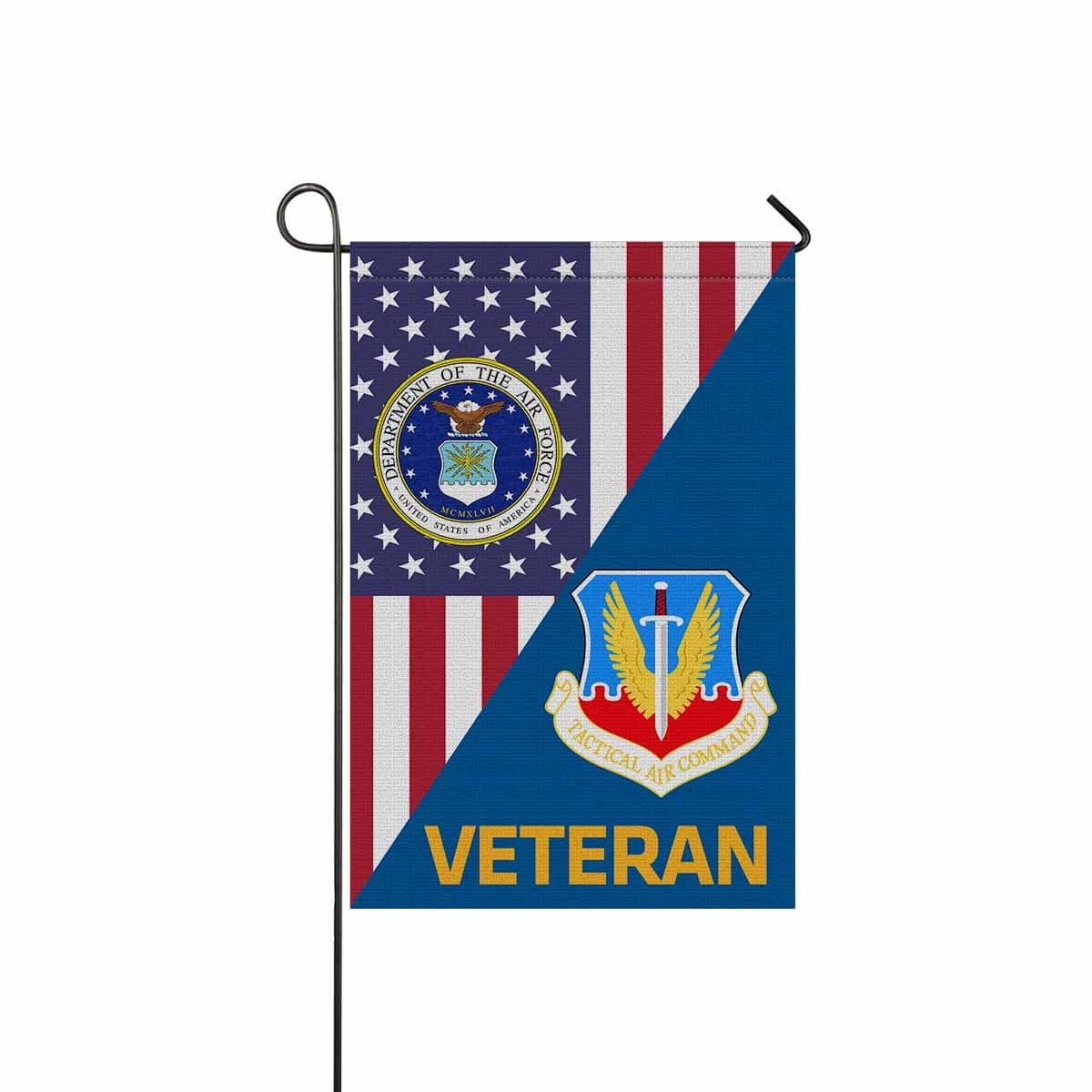 US Air Force Tactical Air Command Veteran Garden Flag/Yard Flag 12 inches x 18 inches Twin-Side Printing-GDFlag-USAF-Shield-Veterans Nation