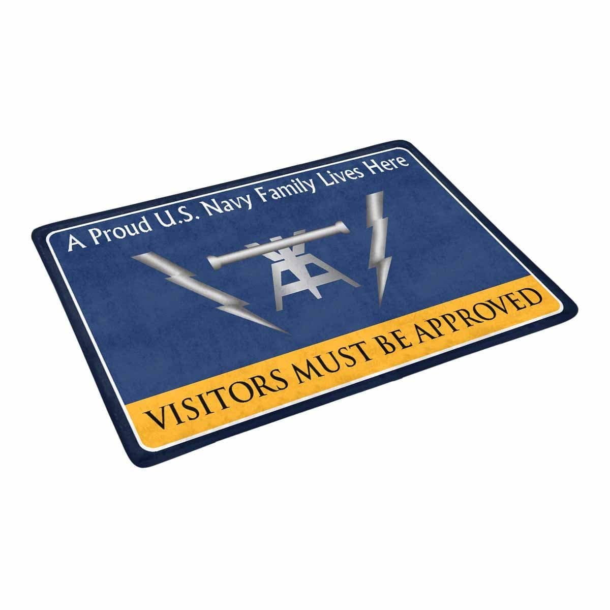 Navy Fire Controlman Navy FC Family Doormat - Visitors must be approved (23,6 inches x 15,7 inches)-Doormat-Navy-Rate-Veterans Nation