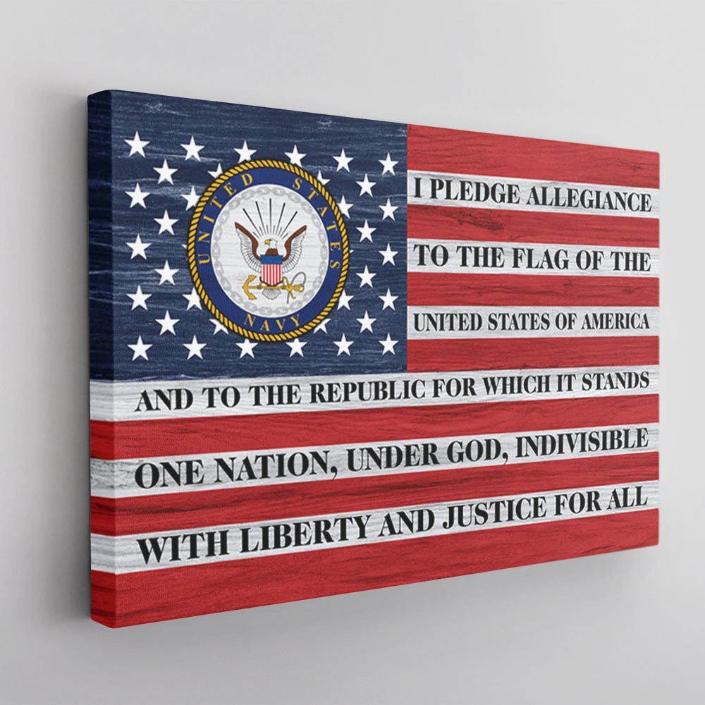 US Military, I Pledge Allegiance To The Flag Canvas 1.5in Frame-Housewares-Veterans Nation