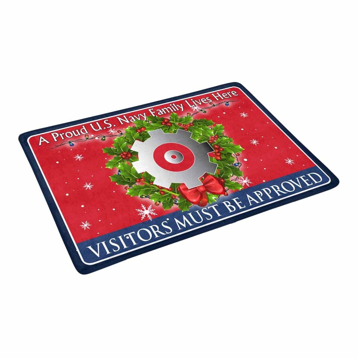 U.S Navy Engineman Navy EN - Visitors must be approved - Christmas Doormat-Doormat-Navy-Rate-Veterans Nation