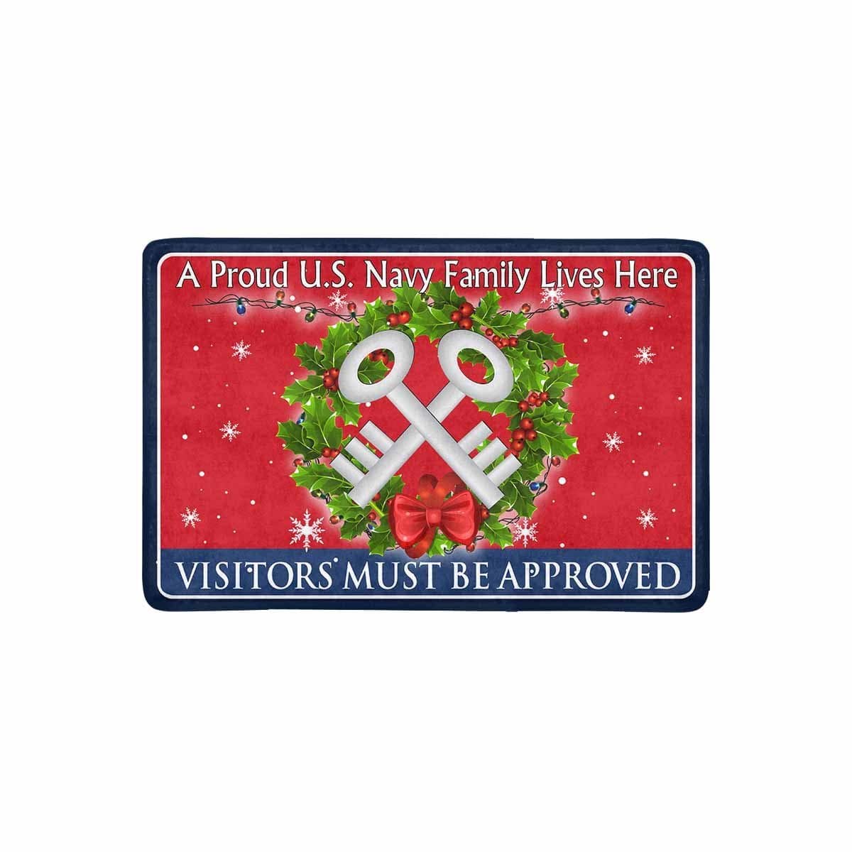 U.S Navy Logistics specialist Navy LS - Visitors must be approved - Christmas Doormat-Doormat-Navy-Rate-Veterans Nation