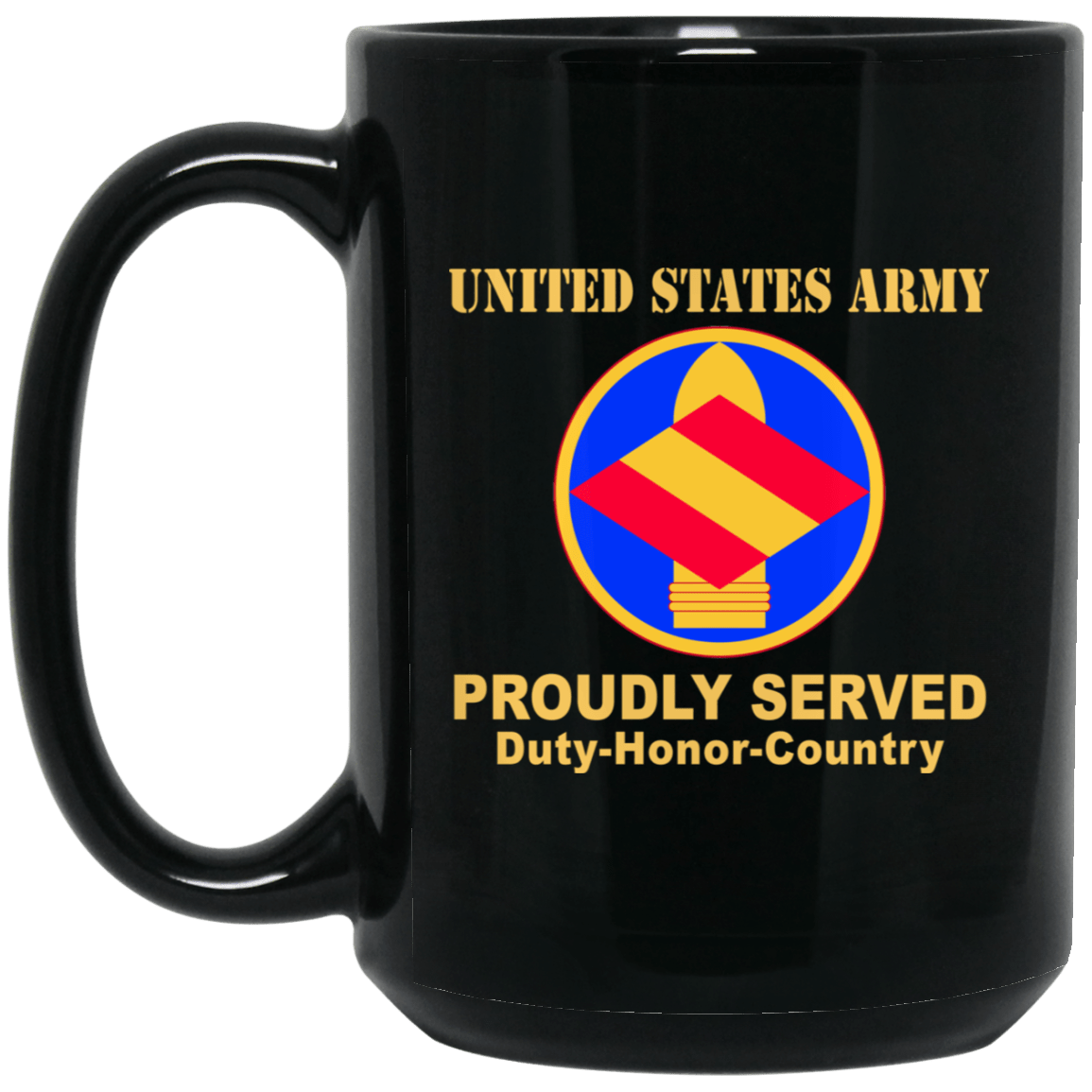 US ARMY 142 FIRES BRIGADE - 11 oz - 15 oz Black Mug-Mug-Army-CSIB-Veterans Nation