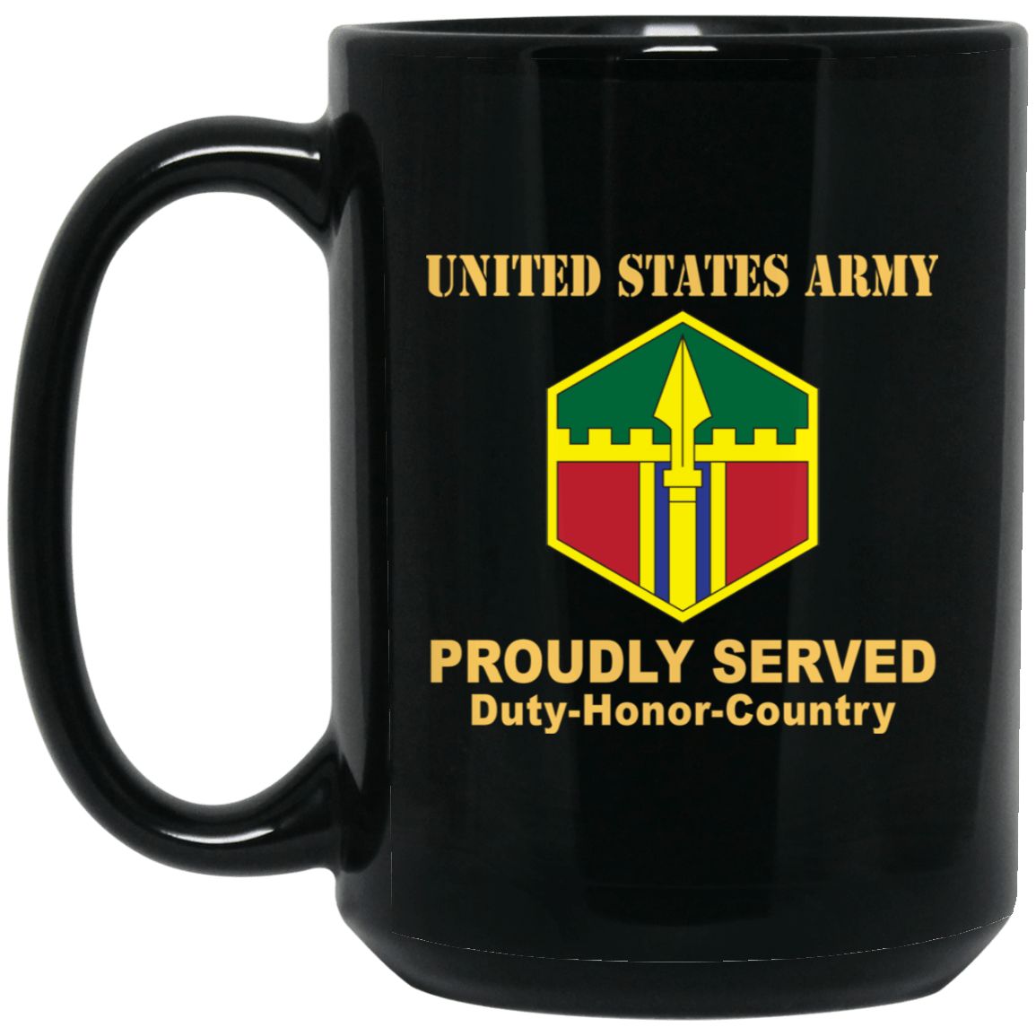 US ARMY 301ST MANEUVER ENHANCEMENT BRIGADE- 11 oz - 15 oz Black Mug-Mug-Army-CSIB-Veterans Nation