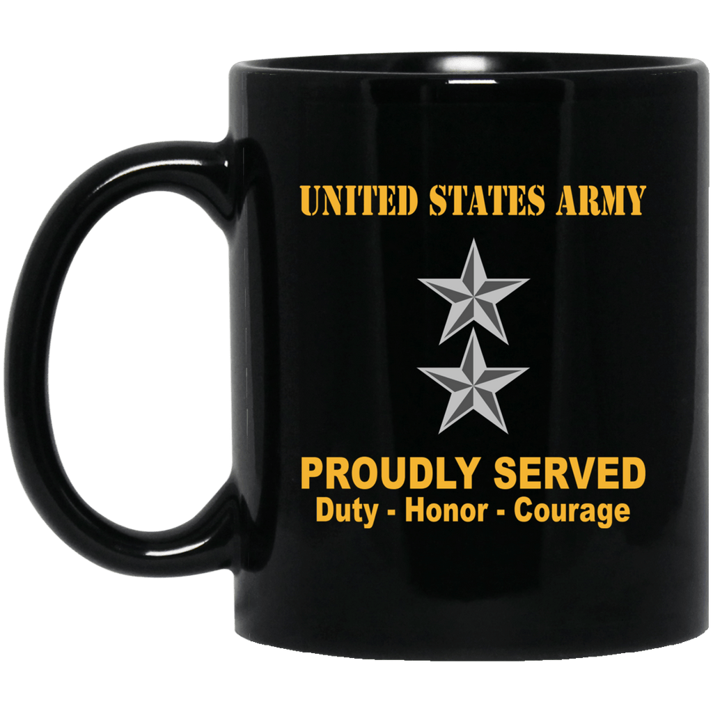 US Army O-8 Major General O8 MG General Officer Ranks Proudly Served Black Mug Black Mug-Mug-Army-Ranks-Veterans Nation