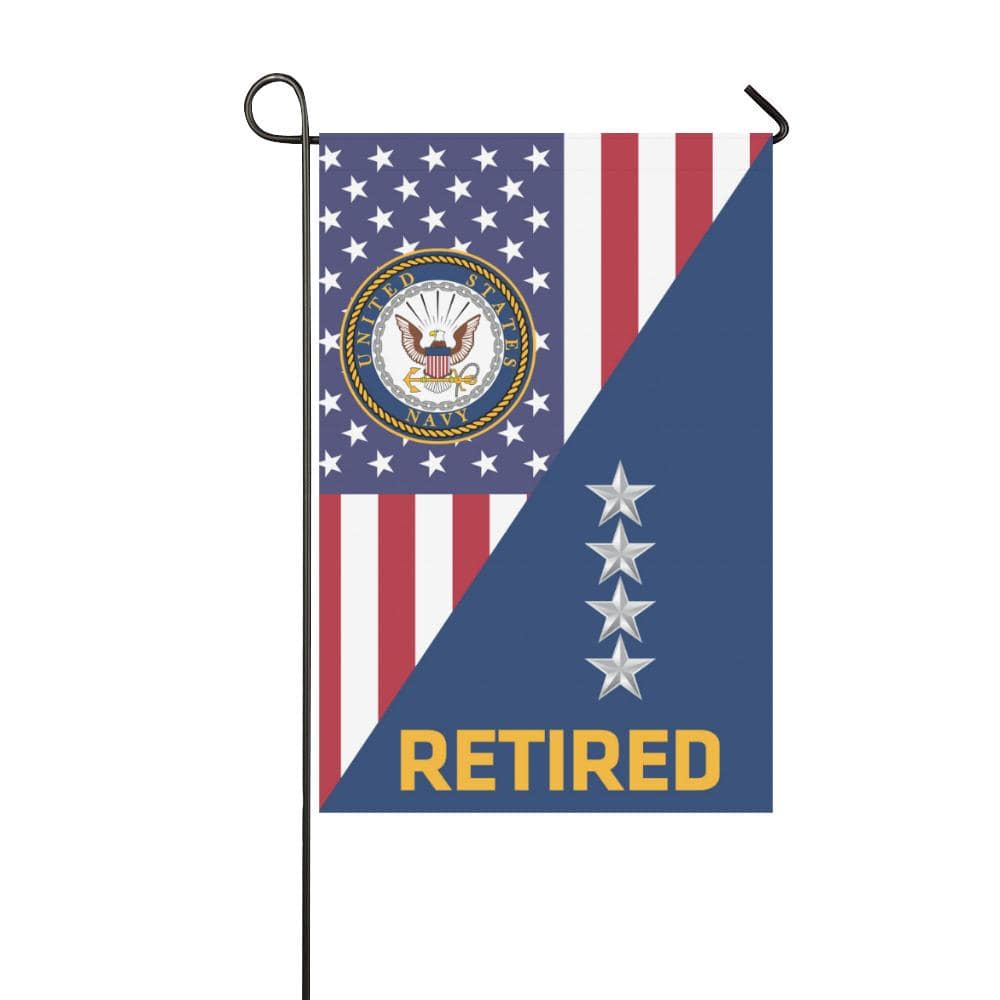 US Navy O-10 Admiral O10 ADM Flag Officer Retired Garden Flag/Yard Flag 12 inches x 18 inches Twin-Side Printing-GDFlag-Navy-Officer-Veterans Nation