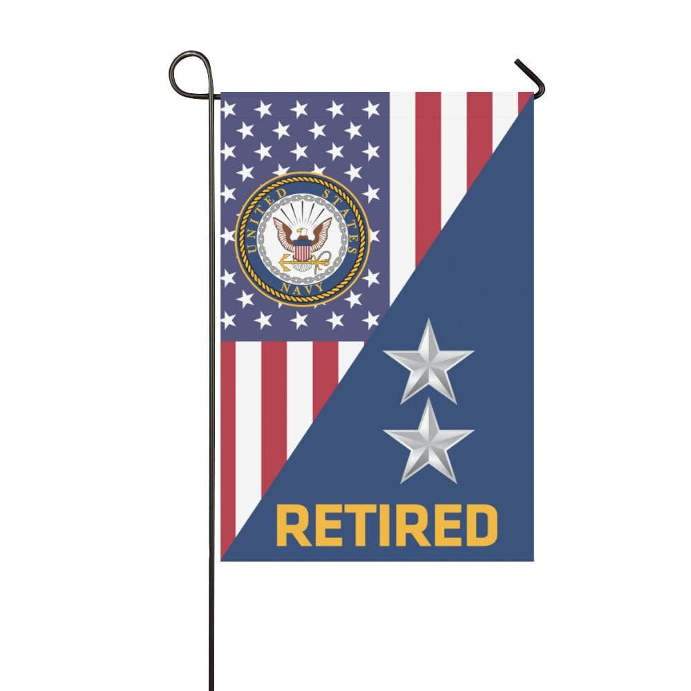 US Navy O-8 Rear Admiral O8 RADM Flag Officer Retired Garden Flag/Yard Flag 12 inches x 18 inches Twin-Side Printing-GDFlag-Navy-Officer-Veterans Nation