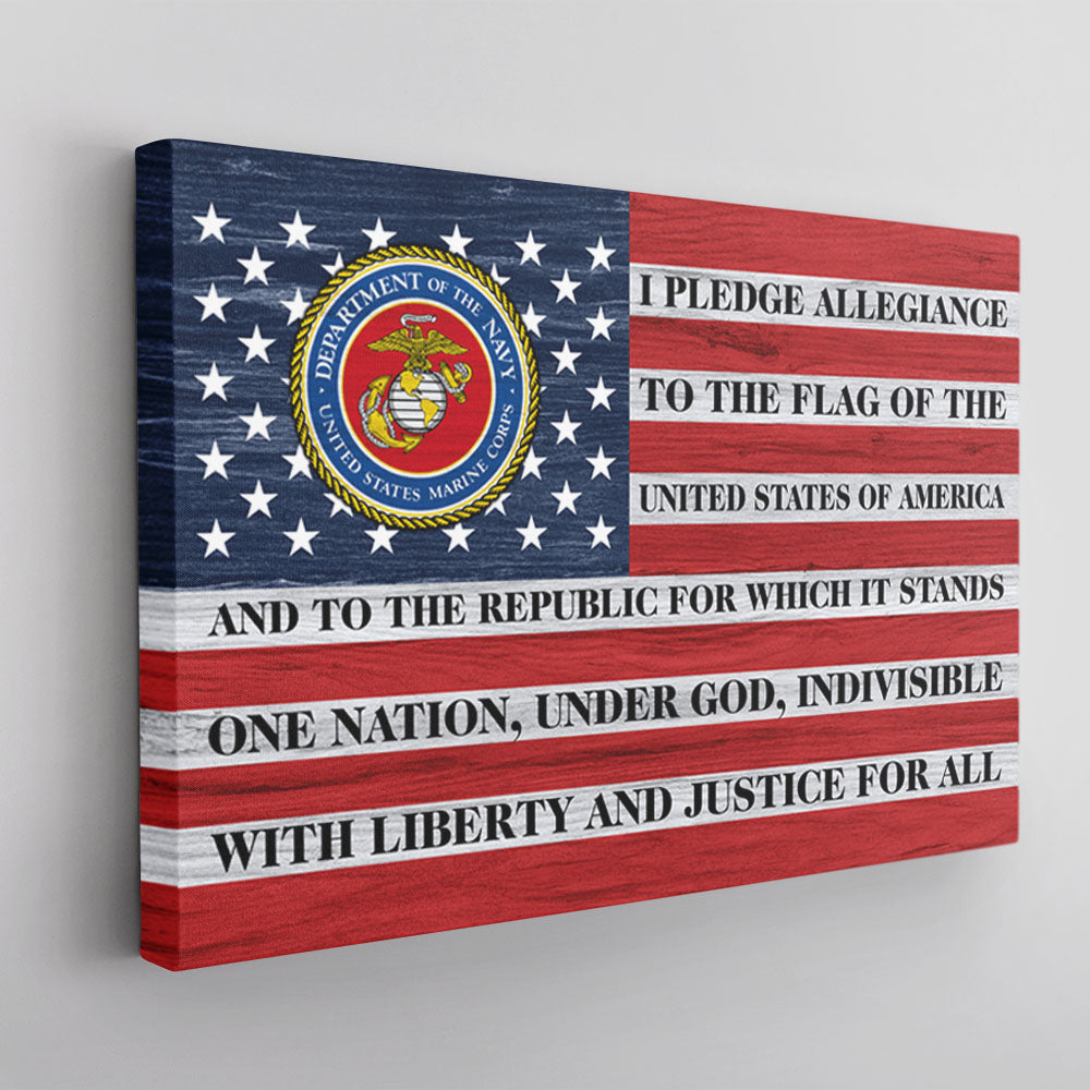 US Military, I Pledge Allegiance To The Flag Canvas 1.5in Frame-Housewares-Veterans Nation